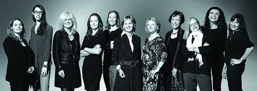 The 11 award-winning female photojournalists who are featured in National Geographic's exhibition 'Women of Vision: National Geographic Photographers on Assignment,' which opened at the National Geographic Museum on Oct. 10.  From left: Erika Larsen, Kitra Cahana, Jodi Cobb, Amy Toensing, Carolyn Drake, Beverly Joubert, Stephanie Sinclair, Diane Cook, Lynn Johnson, Maggie Steber and Lynsey Addario. Photo by Mark Thiessen/National Geographic.