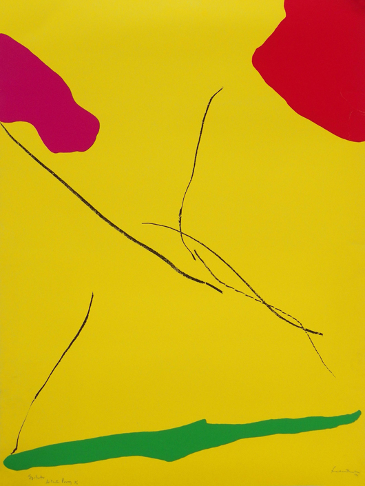 Helen Frankenthaler (American, 1928-2011), ‘Spoleto,’ painting on Arches paper, artist’s proof 8/10 of an edition of 100, signed. Est. $1,000-$2,000. Palm Beach Modern Auctions image.