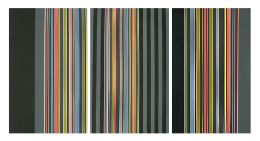 Gene Davis (American, 1920-1985), lithograph triptych, 72¼in x 45½ in, signed, dated 1974. Est. $5,000-$6,000. Palm Beach Modern Auctions image.