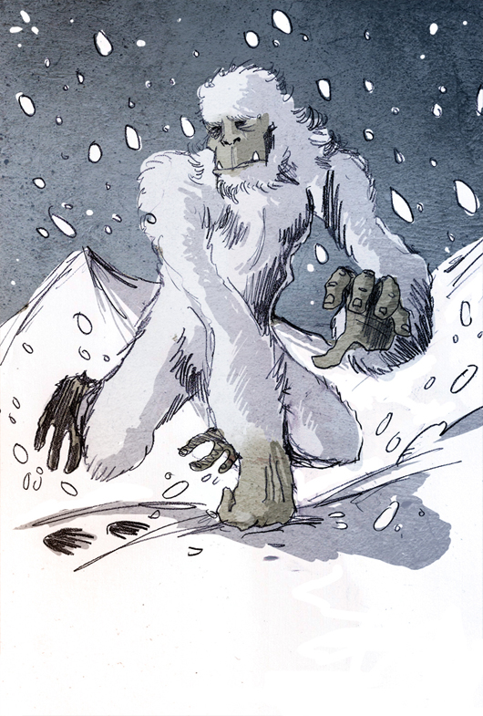 Illustration of a yeti by Philippe Semeria, licensed under the Creative Commons Attribution 3.0 Unported license.