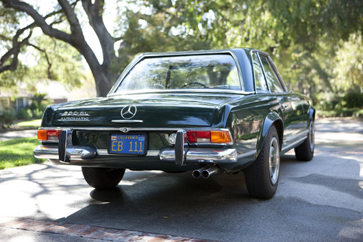 Conservatively estimated to bring $15,000 to $25,000, this 1965 Mercedes Benz 230 SL hardtop convertible is presented in excellent condition. John Moran Auctioneers image.
