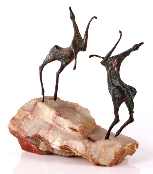 Lot 217A: unusual copper and quartz horse form sculpture by Curtis Jeré. Gray’s Auctioneers and Appraisers image.