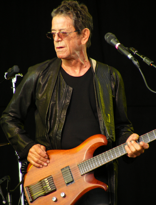 Lou Reed performing at the Hop Farm Music Festival on July 2, 2011. Photo by Man Alive! Licensed under the Creative Commons Attribution 2.0 Generic license.