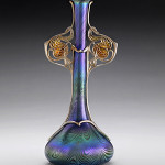 Tiffany Glass and Decorating Co. (American, est. 1892). vase, ca. 1897-98. Édouard Colonna (German, 1862–1948), vase mounts, c. 1898. Photograph by John Faier © The Richard H. Driehaus Museum.