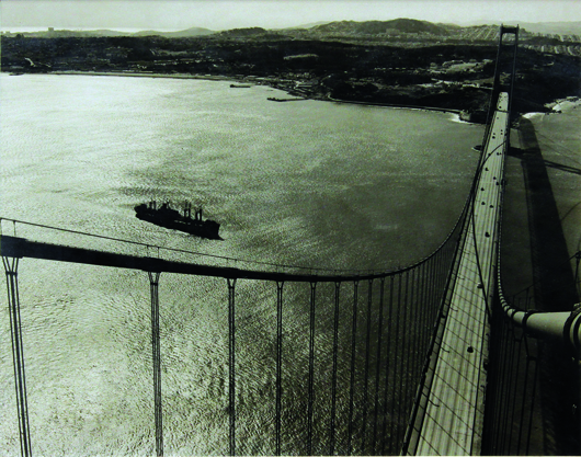 This photo of the Golden Gate Bridge by Ansel Adams (American, 1902-1984) is one of a set of 18 gelatin silver prints to be offered. Estimate: $18,000 to $25,000. Clars Auction Gallery image.
