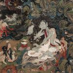Thangka embroidered picture of a yogi, 127 by 86 cm (50 3/4 inches by 34- 1/2 inches). Estimate £60,000-£80,000. Dreweatts & Bloomsbury Auctions image.