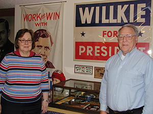 Sue and Julian Ridlen at their Ridlen Political Museum in Logansport, Ind. Photo submitted.