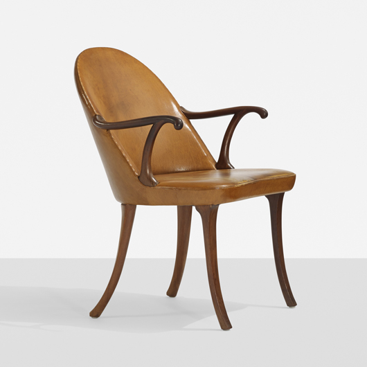 Lot 111 – Fits Henningsen, rare armchair. Estimate: $30,000-$40,000. Wright image.