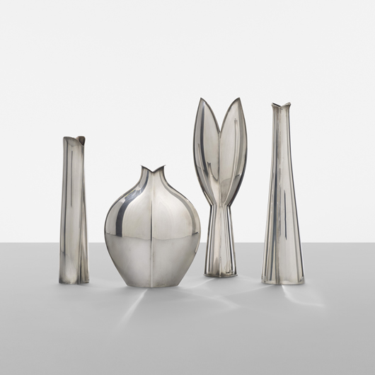 Lot 341 – Tapio Wirkkala, vases, set of four. Estimate: $5,000-$7,000. Wright image.