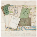 A set of eight booklets detailing the planned Nazi invasion of the UK in World War II included British postcard views sent by German boy scouts on exchange programs in the 1930s. The lot of documents sold for £1,000 ($1,600) at auction Wednesday. Image courtesy of LiveAuctioneers.com and Dreweatts.