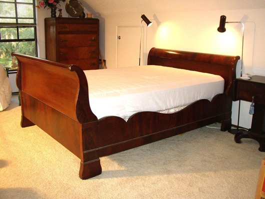 I outbid myself at $75 for this sleigh bed.