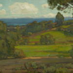 This Santa Barbara coastal view by William Wendt, acknowledged dean of Southern California impressionists, earned a selling price of $72,000 (estimate: $50,000–$70,000). John Moran Auctioneers image.