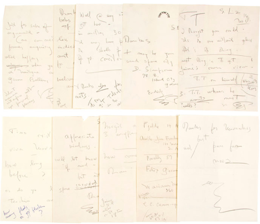 Lot 32: Ezra Pound letters to Ernest Tino Trova. Sold for $35,000. Leslie Hindman Auctioneers image.