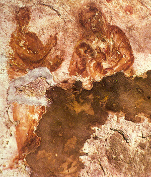 The world's oldest-known image of Mary depicts her nursing the infant Jesus. Third century, Catacomb of Priscilla, Rome. This is a faithful photographic reproduction of a two-dimensional, public domain work of art. Image courtesy of Wikimedia Commons.