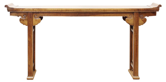 Achieving the third-highest price in the auction was this Chinese Qing dynasty hardwood side table that sold for $41,650. Clars Auction Gallery image.