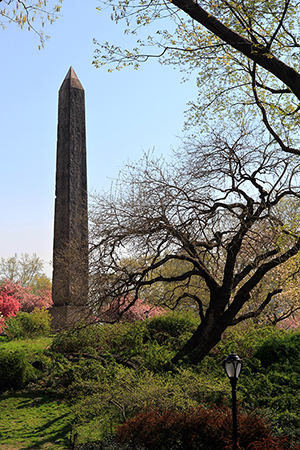 Cleopatra's Needle in Central Park, New York. April 28, 2013 photo by Ingfbruno, licensed under the Creative Commons Attribution-Share Alike 3.0 Unported license.