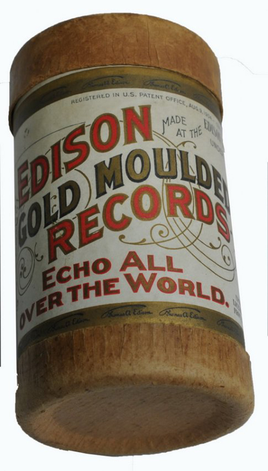 Rare 1893 Edison cylinder #694 performed by the black vocal group 'The Unique Quartette,' sung acapella. Image courtesy of Saco River Auction Co.