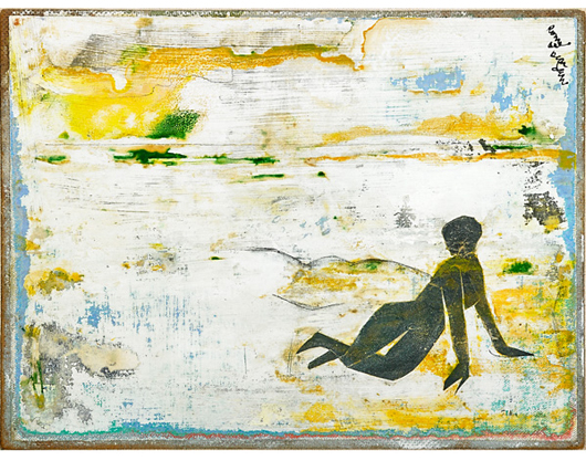 Lot 122: Romare Bearden, ‘Lonely Beach.’ Price realized: $18,750. Rago Arts and Auction Center image.