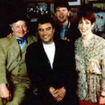 Main characters from the 1986-1994 hit BBC-TV series 'Lovejoy,' L to R: Dudley Sutton ('Tinker Dill'), Ian McShane ('Lovejoy'), Chris Jury ('Eric Catchpole') and Phyllis Logan ('Lady Jane Felsham'). Copyrighted promotional photo used here to illustrate the persons and subject covered in the article. No free equivalent exists; fair use under United States Copyright Law.