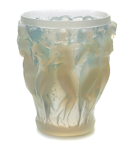 R. Lalique Opalescent Bacchantes Vase. Estimate:  $10,000 / 15,000. Image courtesy of Michaan's. 
