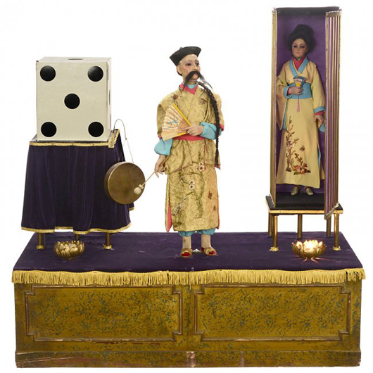 ‘The Mysterious Illusion’ automaton fetched 36,900 euros ($49,800). Auction Team Breker image.