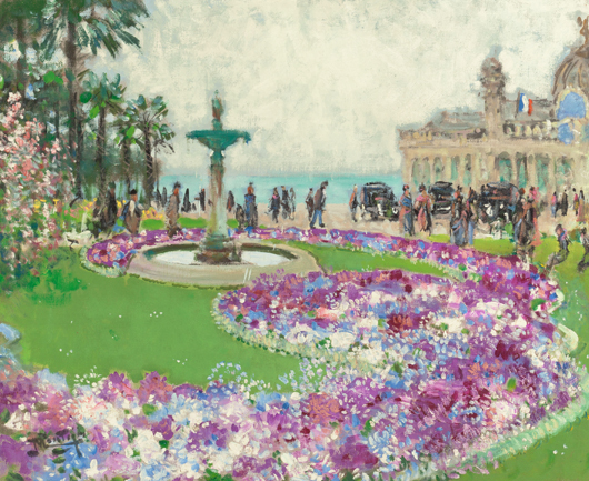 Pierre Eugene Montezin’s 'Le Casino,' an oil on canvas landscape of Cannes, made $59,375. Heritage Auctions image.