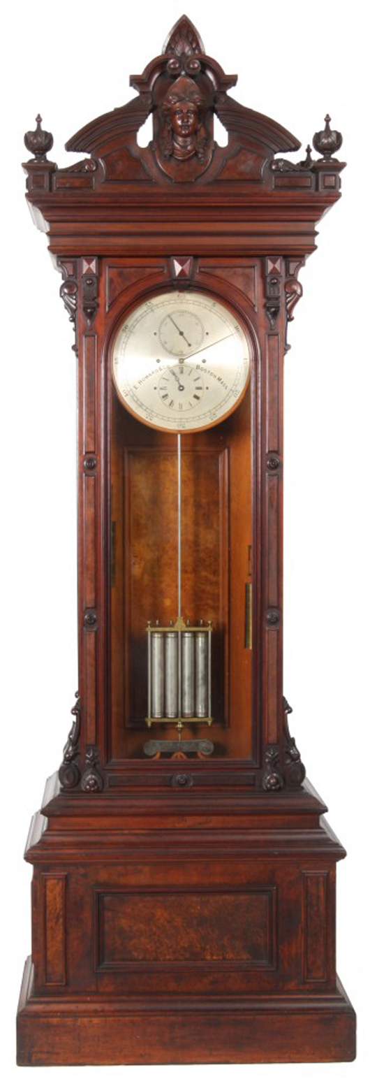 This E. Howard & Co. No. 68 floor standing astronomical regulator sold for a record $277,300. Fontaine’s Auction Gallery image.