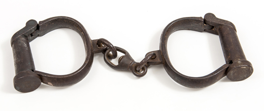 Harry Houdini's handcuffs. Dreweatts & Bloomsbury image.