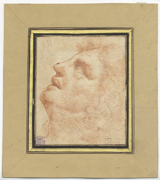 Artista toscano della cerchia di Michelangelo Buonarroti, Testa virile, 1516-19, base d'asta €5.000. Courtesy Gonnelli Firenze.