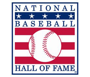 Official logo for the National Baseball Hall of Fame in Cooperstown, New York. Fair use of low-resolution copyrighted logo per United States copyright law.