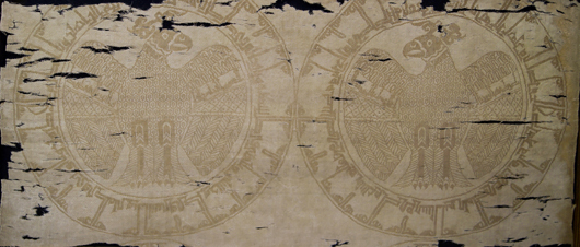 Islamic silk fragment, possibly Spanish. Estimate £6,000-£10,000.  Image courtesy of Roseberys.