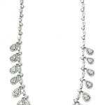 Very fine diamond and platinum necklace set with 300 round and brilliant cut diamonds weighing about 8.45 carats. Estimate: $100,000-$150,000. A.B. Levy’s image.