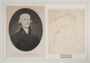 Survey or plat of 'Indian Camp' in Albermarle County, Virginia, in the hand of Thomas Jefferson. Sold for $35,400 (inclusive of 18% buyer's premium) on Dec. 14, 2013 at Quinn & Farmer in Charlottesville, Virginia. Image courtesy of Quinn & Farmer.