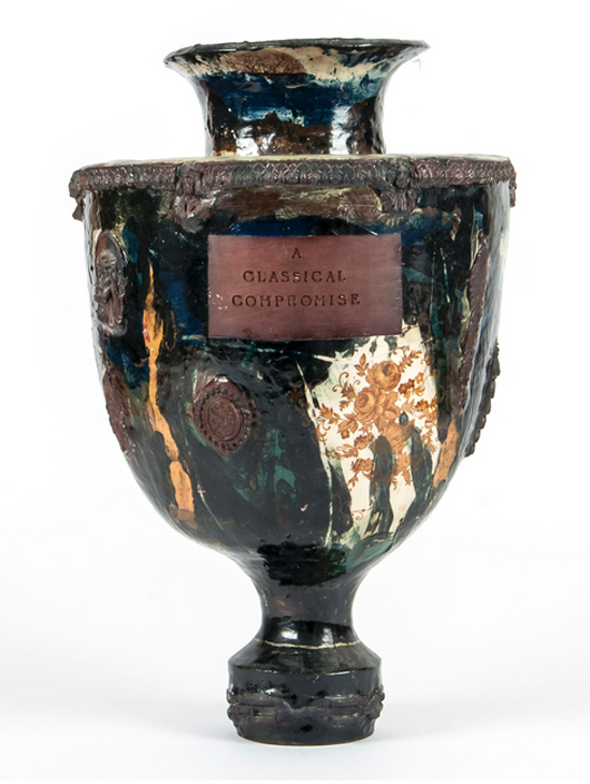 Grayson Perry pot titled ‘A Classical Compromise.’ Price realized: £32,240 ($52,832). Dreweatts & Bloomsbury image.