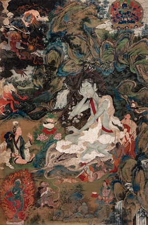 Sino-Tibetan thangka of Milarepa, 18th century. Price realized: £522,000 ($854,735). Dreweatts & Bloomsbury Auctions image.