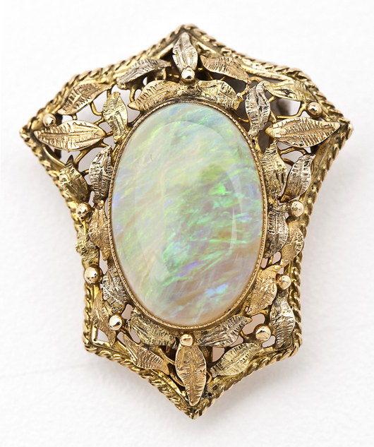 Opal Victorian brooch, 8 carats. Price realized: $1,100. Cordier Auctions image.