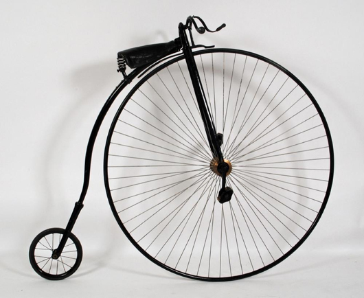 This ‘penny farthing’ bicycle fetched £1,300 ($2,150) at Hartleys’ December sale in Ilkley West Yorkshire. Image courtesy of Hartleys.