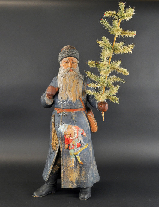 This German Father Christmas, which stands 29 inches high, was once a store display. From Private Collection of Jeanne Bertoia.