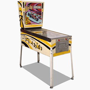 Gottlieb's 1975 Spin Out pinball game is among the classic machines that can be played at the Seattle Pinball Museum. Image courtesy of LiveAucitoneers.com Archive and RM Auctions.