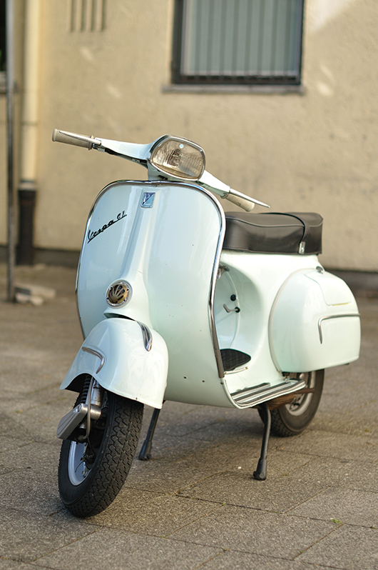 Michael Dezer began his collection of vintage vehicles with Vespa scooters, like this 50-year-old 150 GL. Image by Christian Scheja. This file is licensed under the Creative Commons Attribution 2.0 Generic license.