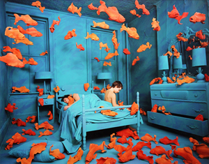On Sunday, Jan. 12, Clars will offer the extensive photography collection of David C. and Sarajean Ruttenberg of Chicago. Pictured here is ‘Revenge of the Goldfish,’ 1981, cibachrome print, 30 x 40 inches by Sandy Skoglund (American, b. 1946). Clars Auction Gallery image.