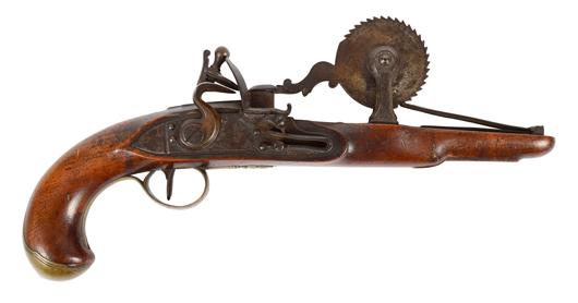 Lot 367 – rare ‘powder tester’ flintlock gun, circa 1790. Auction Gallery of the Palm Beaches Inc. image.
