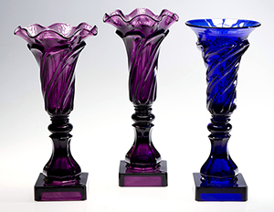 From the Prus collection of rare colored Sandwich glass. Jeffrey S. Evans & Associates image.