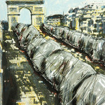 Christo, 'Wrapped Trees, Project for Avenue des Champs Elysees, Paris,' color lithograph, signed and dated in pencil,