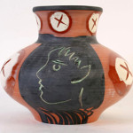 Lot 185 - Madoura limited edition (69/150) Picasso polychromed clay pot or vase circa 1953. Kamelot Auction House image.