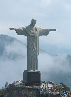 Cristo Redentor (Christ the Redeemer) at the peak of Corcovado mountain in Rio de Janeiro, the world's largest Art Deco statue. Photo by Jcsalmon, licensed under the Creative Commons Attribution-Share Alike 3.0 Unported, 2.5 Generic, 2.0 Generic and 1.0 Generic license.