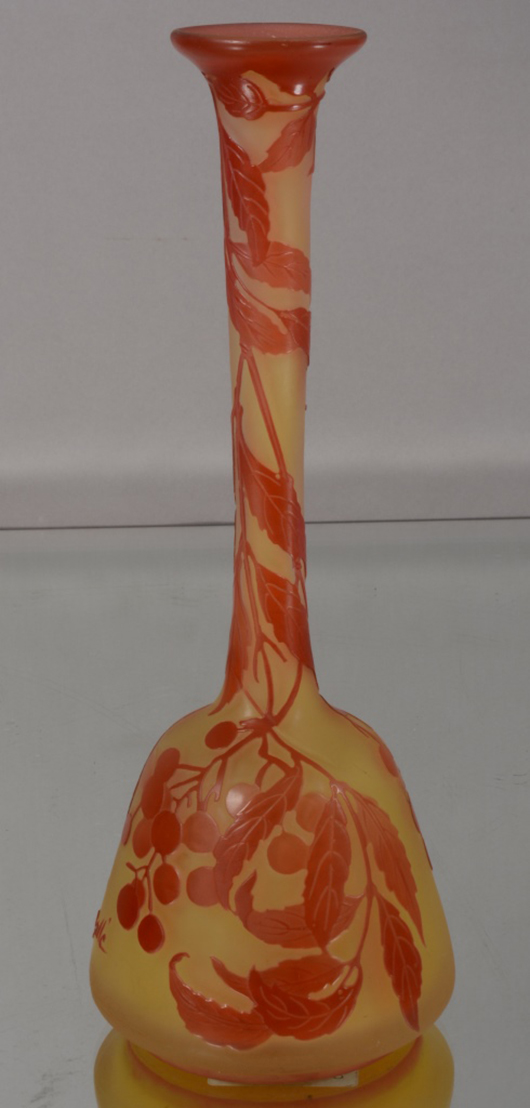 Gallé vase. Bruhns Auction Gallery image.