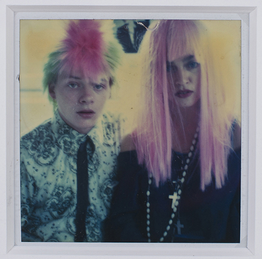 1980s Polaroid photograph of Martin Burgoyne and Madonna, who were close friends and roommates, estimate $600-$900. Myers Fine Art image.