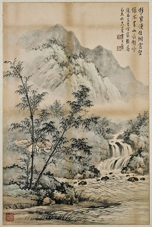 Chinese ink and color on paper landscape painting by Huang Junbi (1898-1991). Estimate: $5,000-$6,000. I.M. Chait Gallery / Auctioneers image.