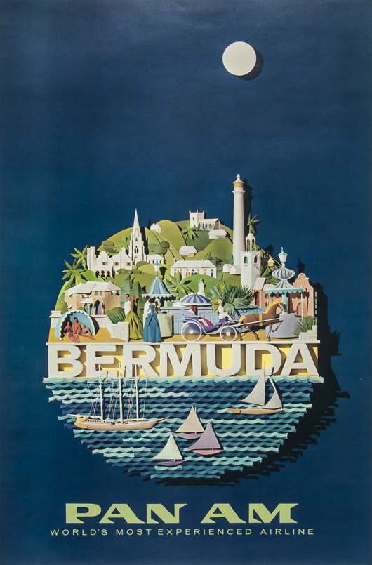 Ray Ameijide, ‘Bermuda, Pan Am.,’ offset lithograph in colors. Dreweatts & Bloomsbury image.